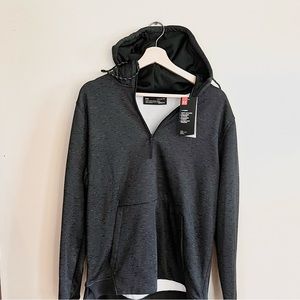 Under Armour NWT Men Fitted Quarter Zip Hoodie Black Cold Gear Fleece Size M